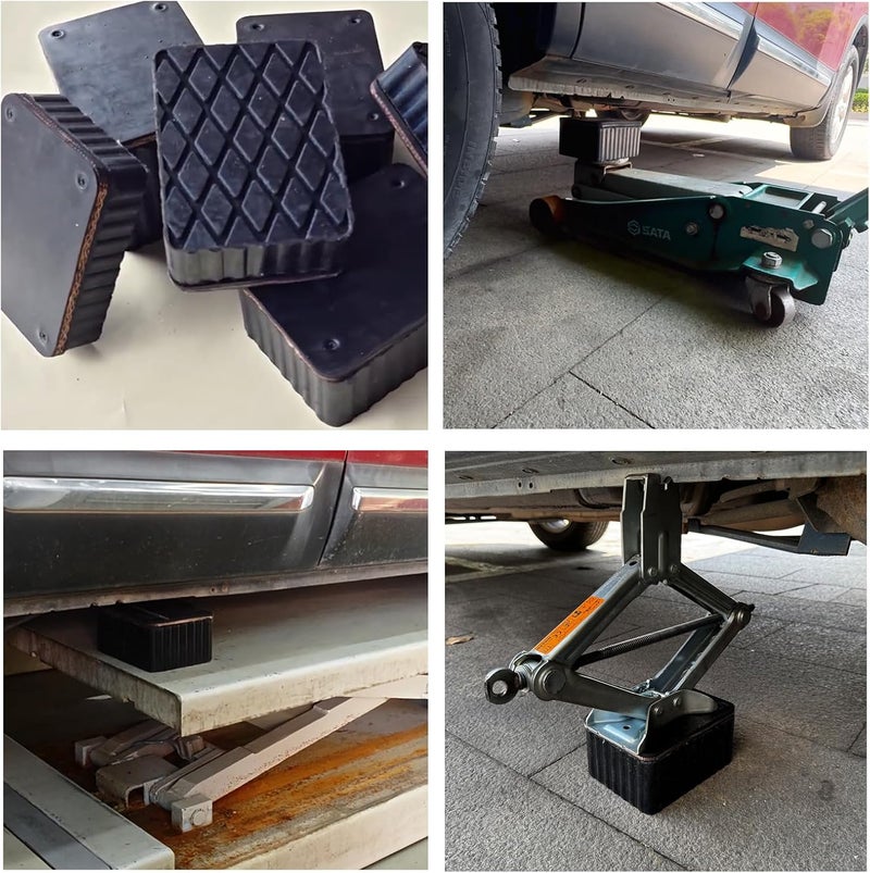 GANSNAY Rubber Block for Car Lift- Nylon Layer Reinforced, Heavy Duty 7000lbs Capacity, Anti-Split Spacer Pads for Commercial Scissor Lift, SUVs, Trucks& More- 6.3″(L)×4.7″(W)×2.4″(H) 1Piece - Image 3